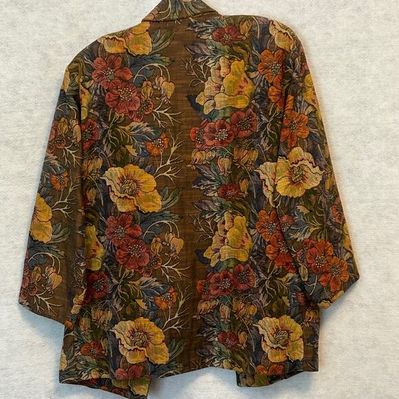Karen Kane Vintage Tapestry Open Front Blazer Jacket Women's Size M - Picture 2 of 8